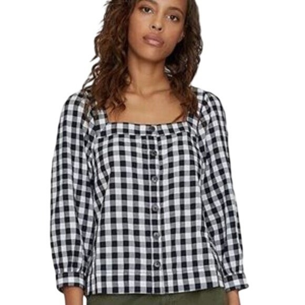 Sanctuary Tidepool Top Black Gem Check - Large